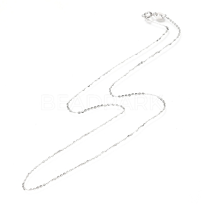 Anti-Tarnish Rhodium Plated 925 Sterling Silver Cable Chain Necklaces NJEW-N0048-46-16-1