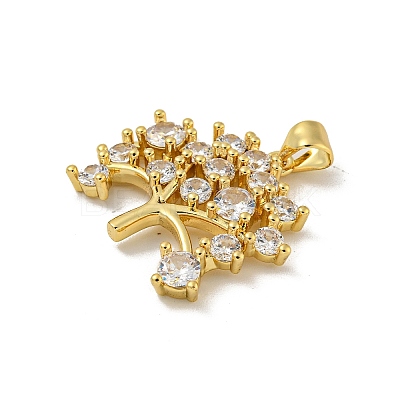 Brass Micro Pave Cubic Zirconia Pendants KK-N254-125G-1