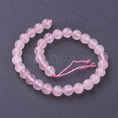 Natural Rose Quartz Beads Strands X-G-C076-6mm-3-1