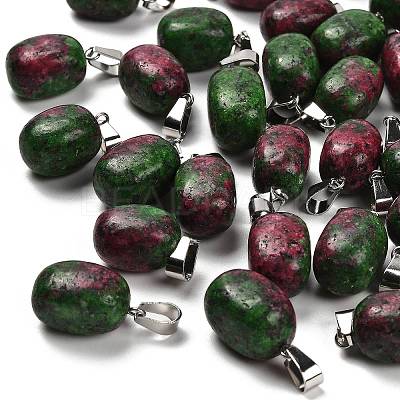 Dyed Natural Marble Pendants G-Z067-03P-05-1