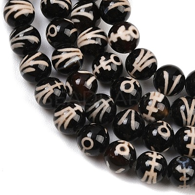 Tibetan Style dZi Beads Strands G-G328-A07-8mm-1