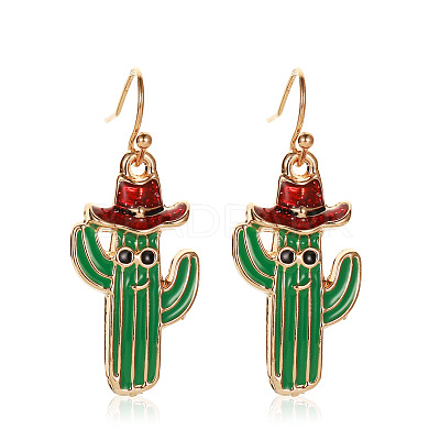Alloy Enamel Dangle Earrings FS-WG66691-04-1