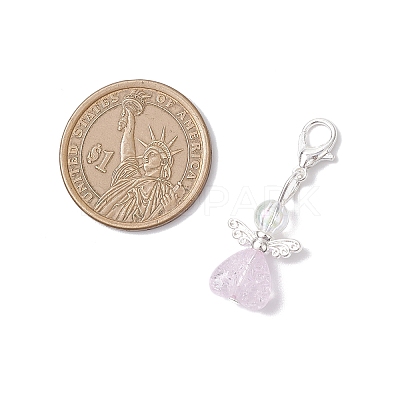 Transparent Acrylic Heart Angel Pendant Decorations HJEW-JM04525-1