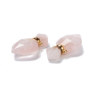 Natural Rose Quartz Perfume Bottle Pendants G-D058-11G-01-1