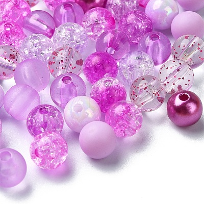 300Pcs 10 Styles Mixed Styles Acrylic Beads MACR-YW0002-99A-1