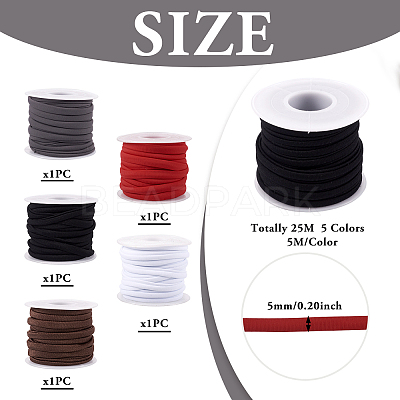 25m 5 Colors Flat Soft Nylon Braided Cord NWIR-CW0001-04-1