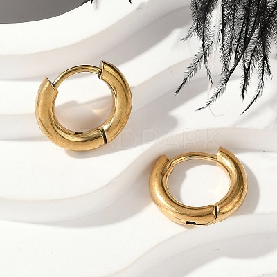 202 Stainless Steel Huggie Hoop Earrings EJEW-F111A-12mm-G-1