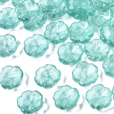 Transparent Spray Painted Glass Beads GLAA-Q089-003-F001-1