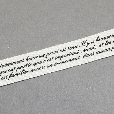 Words Printed Cotton Ribbon OCOR-S026-21-1
