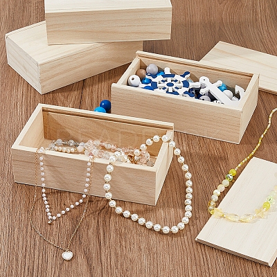 Rectangle Unfinished Wood Gift Storage Box CON-WH0094-38A-1