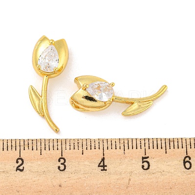 Golden Rack Plating Brass Micro Pave Cubic Zirconia Pendants KK-R153-13B-G-1