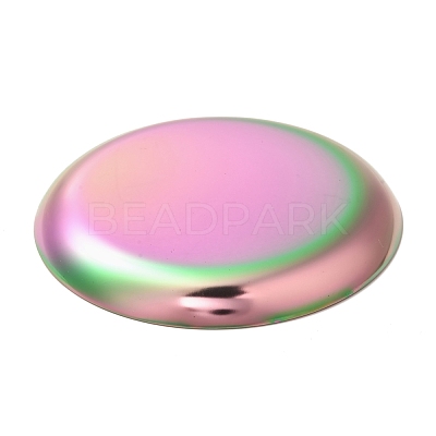 Flat Round 430 Stainless Steel Jewelry Display Plate STAS-P289-01MC-1