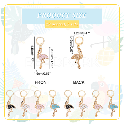 Flamingo Stitch Markers HJEW-AB00189-1