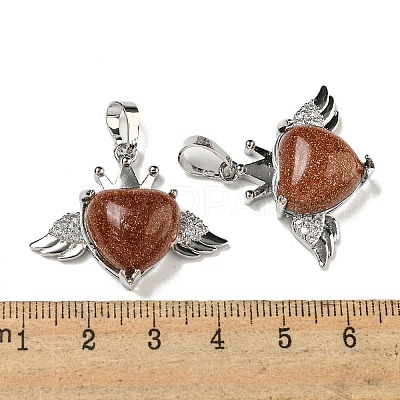 Synthetic Goldstone with Clear Cubic Zirconia Pendants G-G133-02P-27-1