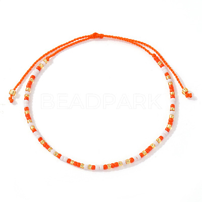 Glass Seed Bead Braided Bead Bracelets XN3042-4-1