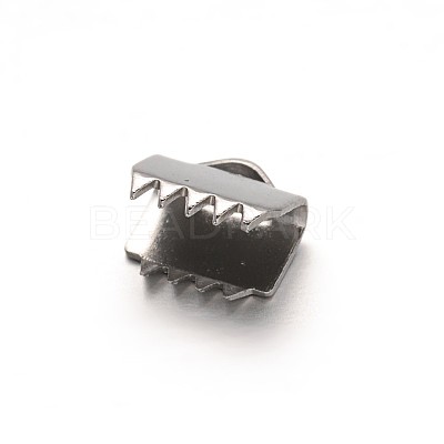 Tarnish Resistant 304 Stainless Steel Ribbon Crimp Ends STAS-G130-11A-1