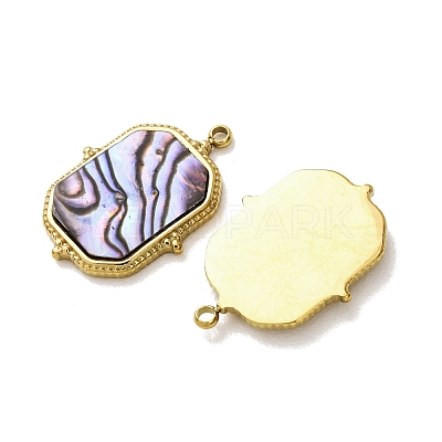 303 Stainless Steel & Natural Paua Shell Pendants SH-CBA1E47-01G-1
