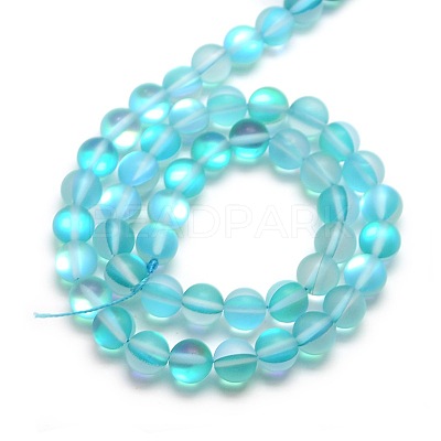 Synthetic Moonstone Beads Strands X-G-F142-8mm-03-1