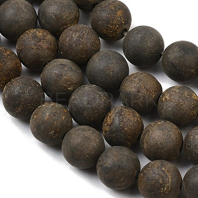 Natural Pyrite Bead Strands G-G670-09-8mm-1