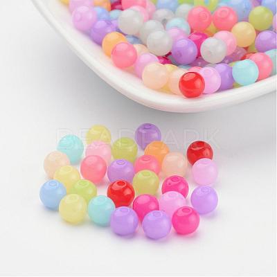 Mixed Color Imitation Jelly Acrylic Round Beads X-JACR-R001-6mm-M-1