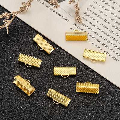 Iron Ribbon Crimp Ends E183-G-1