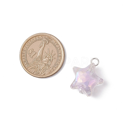 Acrylic with ABS Plastic Imitation Pearl Pendants PALLOY-JF04503-01-1
