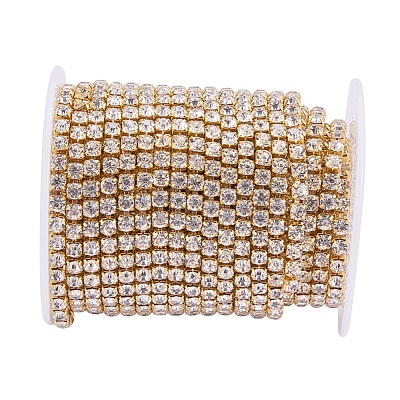 Brass Rhinestone Strass Chains CHC-T001-SS18-01C-1