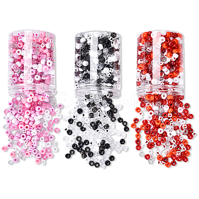 720Pcs 6 Styles Opaque Plastic Beads KY-YW0001-82-1