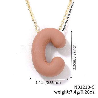 Alloy Initial Pendant Necklaces RS8745-3-1