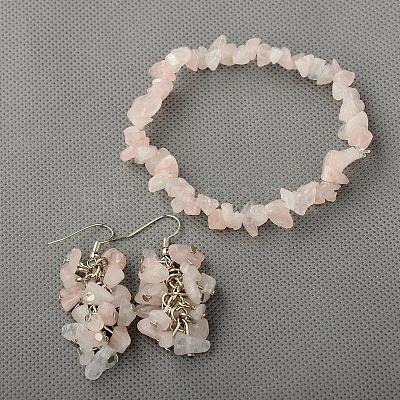 Gemstone Jewelry Sets: Earrings & Bracelets SJEW-JS00707-1