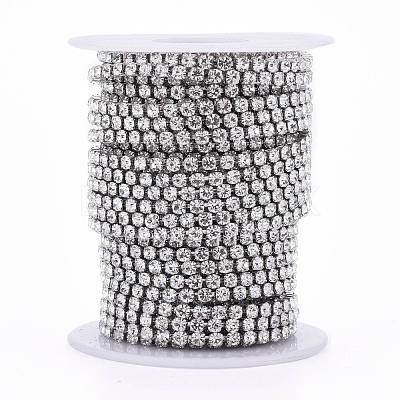 304 Stainless Steel Rhinestone Strass Chains STAS-T055-12P-B-1
