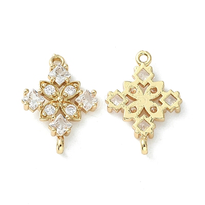 Brass Pave Cubic Zirconia Connector Charms X-KK-G462-45KCG-04-1