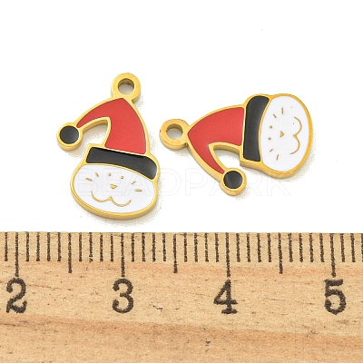 Halloween Theme Ion Plating(IP) 304 Stainless Steel Enamel Pendants STAS-M011-01F-1
