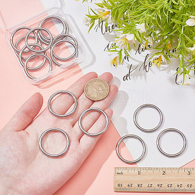 16Pcs 304 Stainless Steel Linking Rings STAS-AR0002-65A-P-1