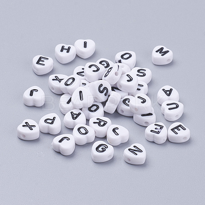 Acrylic Letter Beads MACR-CW0001-04-1