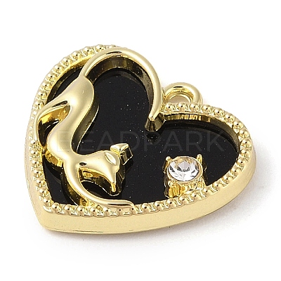 Alloy with Rhinestone Pendants ALRI-U001-03A-G-1