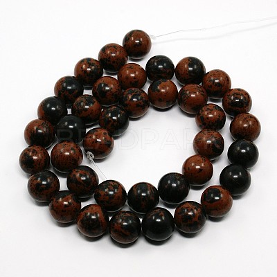 Mahogany Obsidian Round Bead Strands G-N0044-10mm-02-1