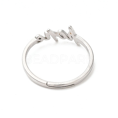 Non-Tarnish 304 Stainless Steel Word Hope Adjustable Ring RJEW-L107-027P-1