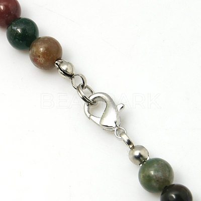 Natural Indian Agate Bib Statement Necklaces NJEW-G108-02-1