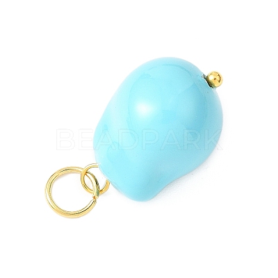 Electroplated Glass Imitation Pearl Pendants PALLOY-JF04579-04-1