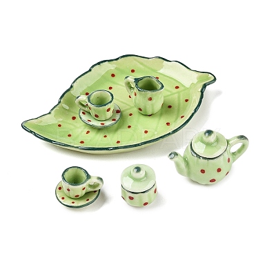 Porcelain Tea Set Decorations SJEW-R008-1