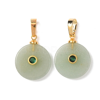 Natural Green Aventurine Pendants G-P628-03G-02-1