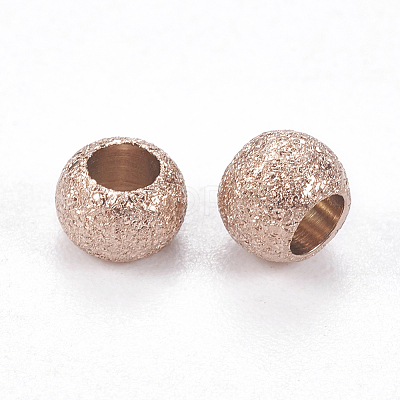 Ion Plating(IP) 304 Stainless Steel Textured Beads LS-STAS-I081-4mm-04RG-1