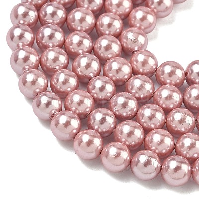 Electroplated Shell Pearl Beads Strands BSHE-G041-6mm-05-1