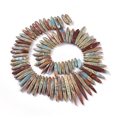 Natural Aqua Terra Jasper Graduated Beads Strands G-F590-01-1