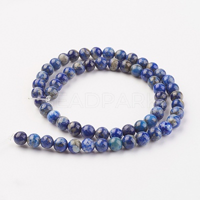 Natural Lapis Lazuli Beads Strands X-G-G099-8mm-7A-1