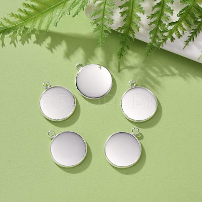 304 Stainless Steel Pendant Cabochon Settings X-STAS-F191-14S-F-1