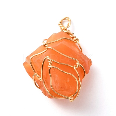Rough Raw Natural Mixed Stone Pendants PALLOY-JF00848-1