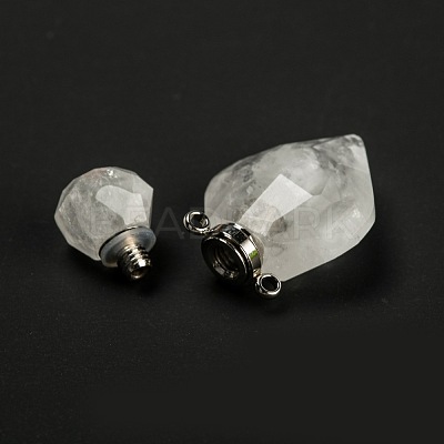 Natural Quartz Crystal Perfume Bottle Pendants G-D058-11P-03-1