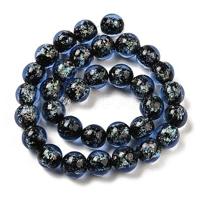 Handmade Dichroic Foil Glass Beads Strands DICH-U001-06I-1